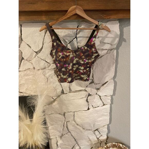 Lululemon aline tank top in soft focus splatter green cropped tank size 8 - Picture 1 of 3